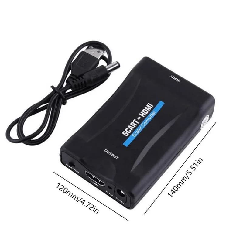 SCART / BNC to HDMI-Compatible Converter Video Audio Adapter with SCART/HD Video Scaler SCART to HDMI Digital Converter