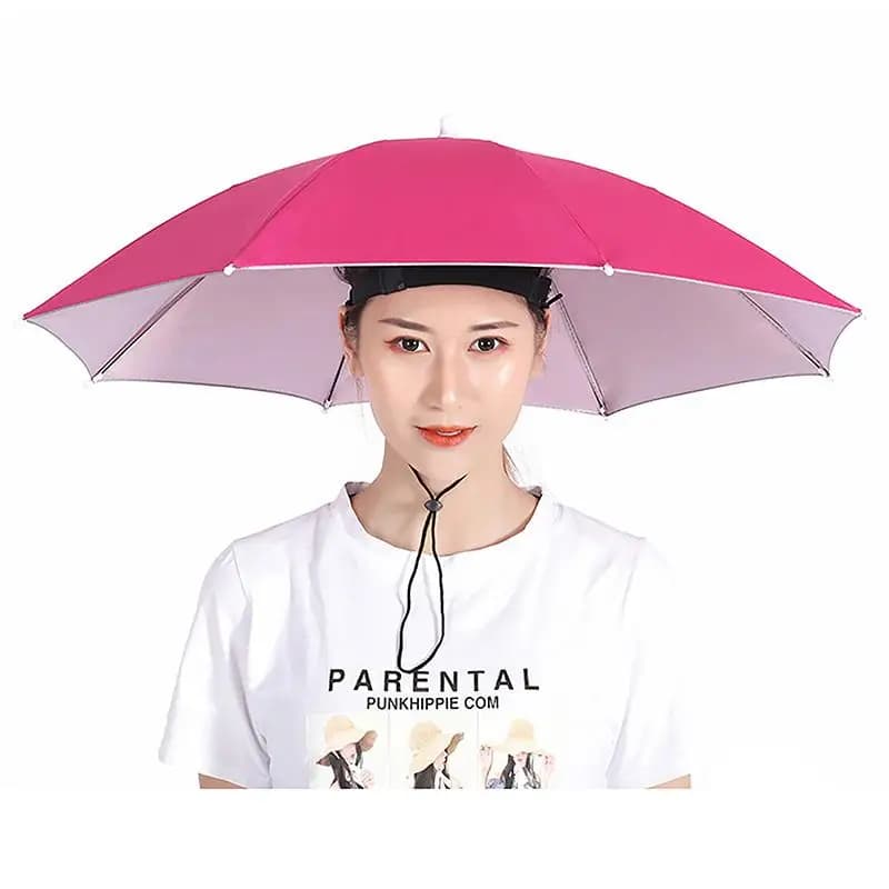 Cappello da ombrello da pesca portatile Cappello da campeggio antipioggia e protezione solare per la pesca