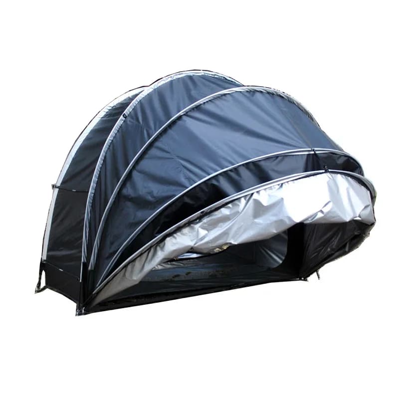 Motorcycle Storage Tent Shed Large Cover Camping Tent Waterproof Warehouse Outdoor Storage Tent for 4 Bike Silver Coating