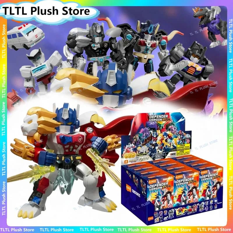 Blokees Transformation Defender V7 Action Figures Blind Box BW Transformation Lio Convoy BW Galvatron Modello da Assemblare in Plastica