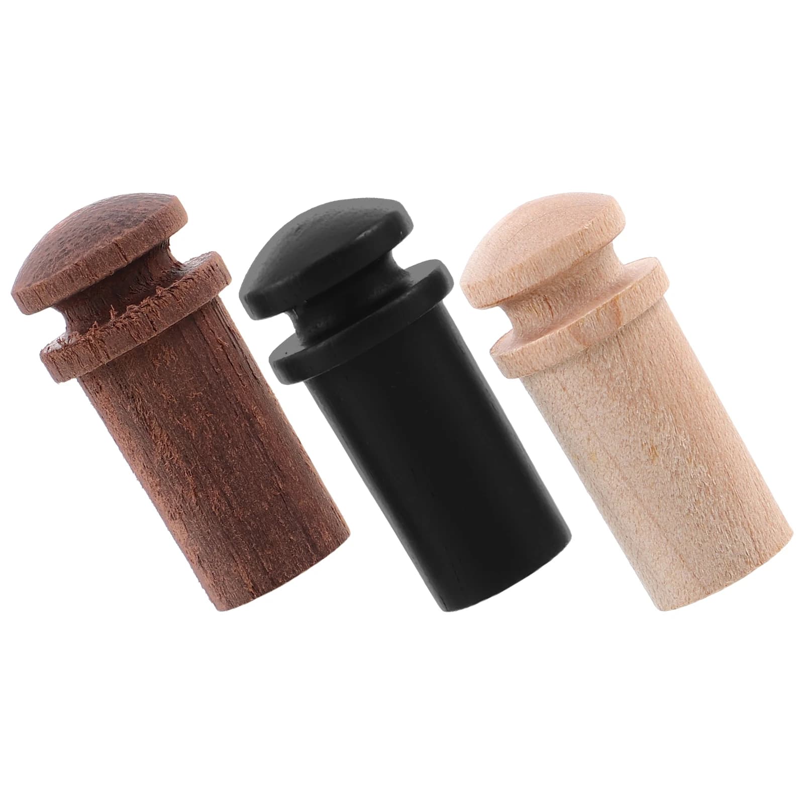 3 pz Perni In Legno Palissandro Acero Ebano 12 Millimetri Cinghia Bottoni di Bloccaggio Per Basso Elettrico Acustico Ukulele Anti-Sdrucciolevole Durevole Chitarra