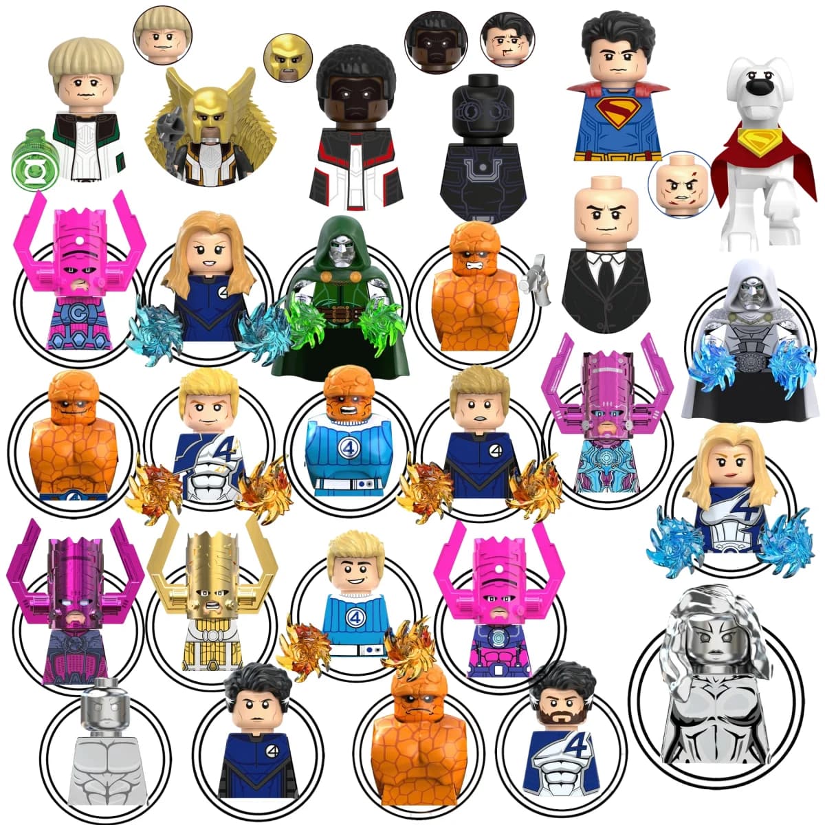 Blind Box Mini Blocchi da Costruzione G0139 Personaggi Big Goblin Spiderman Iron Man Venom Captain Hawk Deadpool Armatura Regalo di Natale Giocattolo