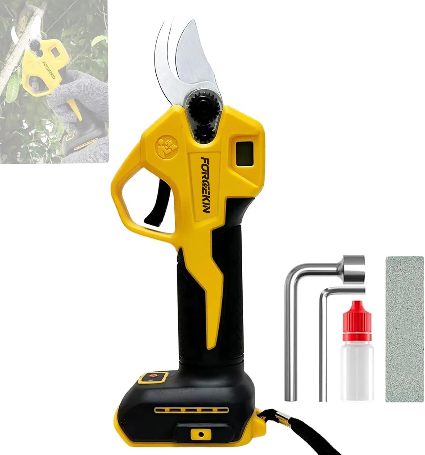 FORGEKIN Lithium battery pruning scissors without brushes for fruit trees and garden branches Compatible with DEWALT PIN battery