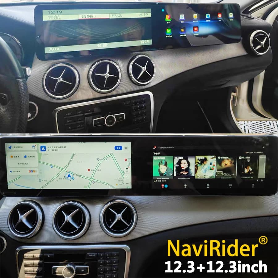 12.3 + 12.3 "Doppio Schermo Android Auto Carplay Per Mercedes Benz Classe A CLA GLA W176 C117 X156 W463 W246 Autoradio GPS Multimediale