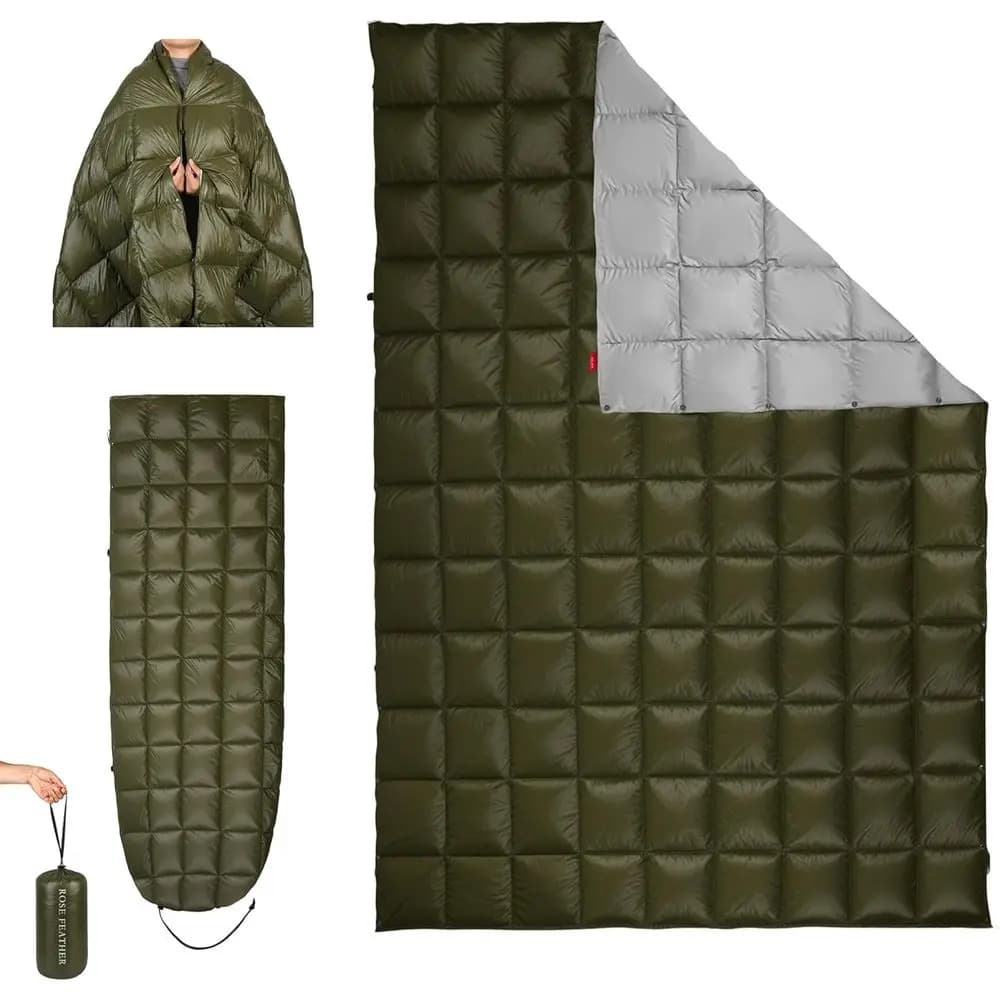 Coperta da Campeggio Ultraleggera e Pieghevole - Calda, Resistente all'Acqua, per Viaggi, Escursioni, Backpacking, Stadi e Festival