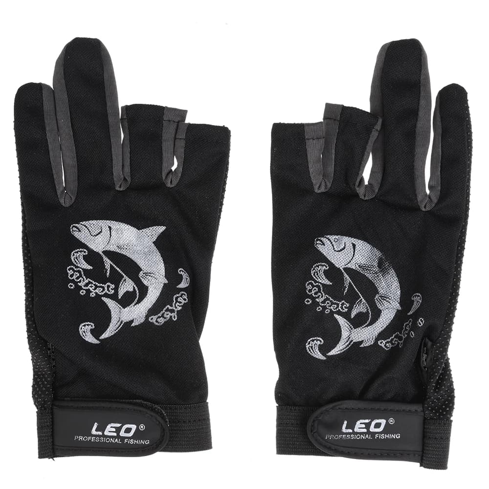 1 pair of 3 fingerless fishing gloves anti-slip fishing gloves breathable fast drying sport outdoor cycling camping racing