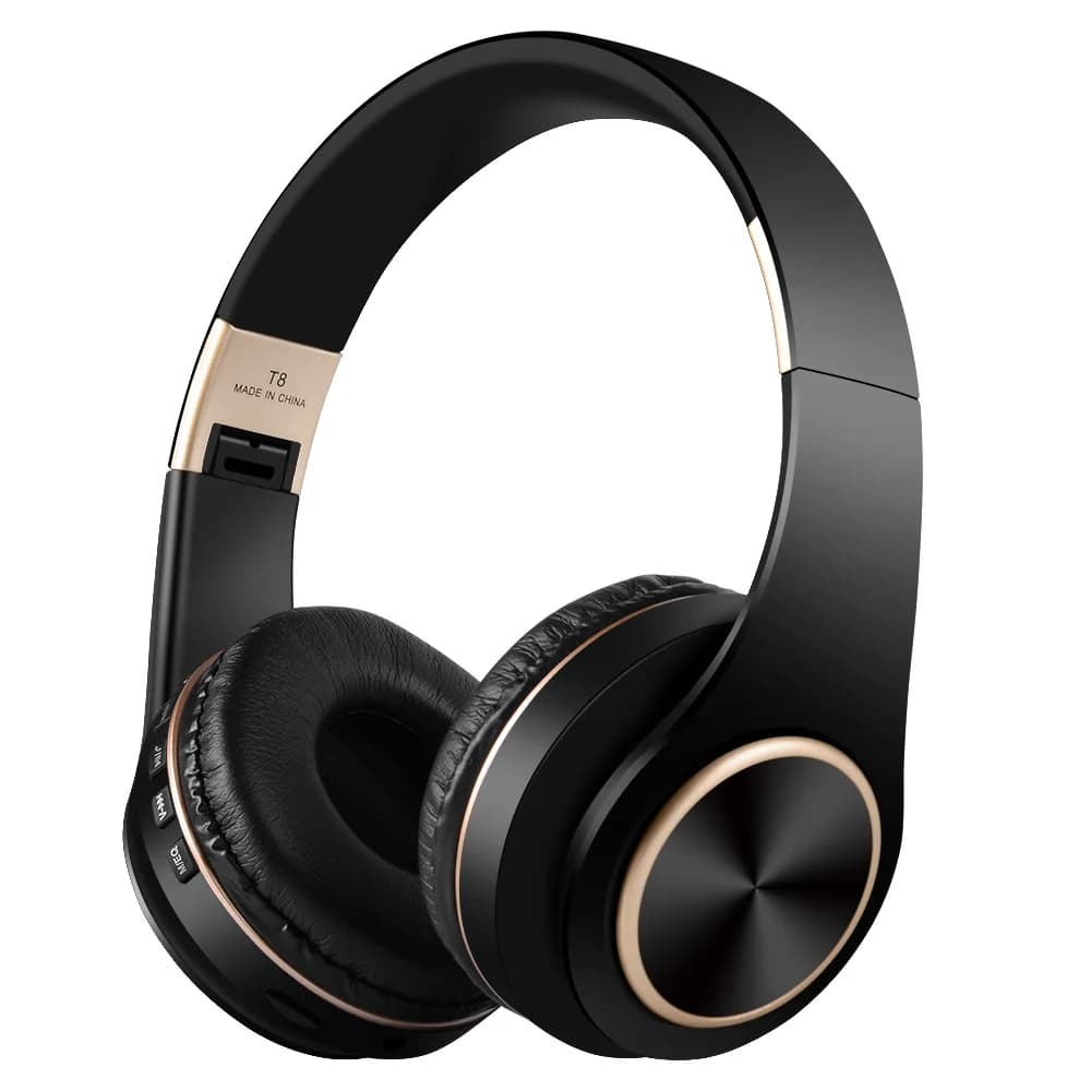 EOENKK T8 Bluetooth 5.3 Wireless Headphones with stereo surround sound, foldable, for sports, low latency, for gaming, with noise reduction