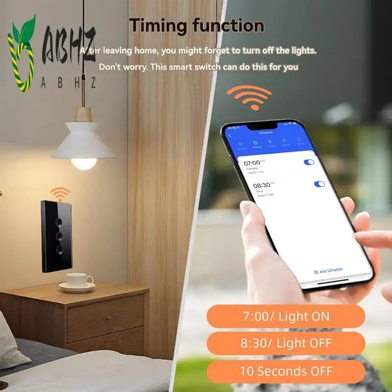 ABHZ-Tuya Wifi Smart Touch Switch 110-240V 2.5D Stile concavo Zigbee3.0 Ripetitore di segnale Funziona con Alexa Google Home