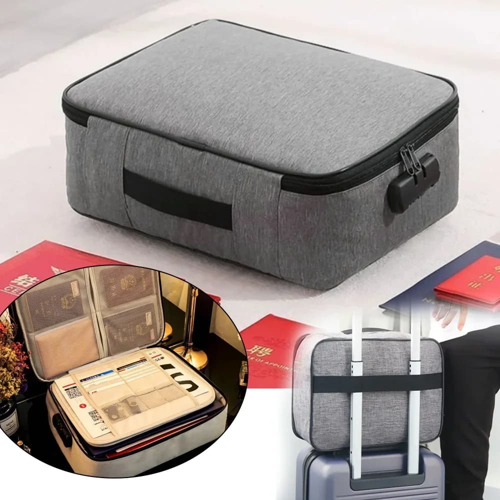 Document Storage Bag Passport Files Lockable Folder Ticket Credit Card Certificates Bags Office Organizer Accessories Supplies