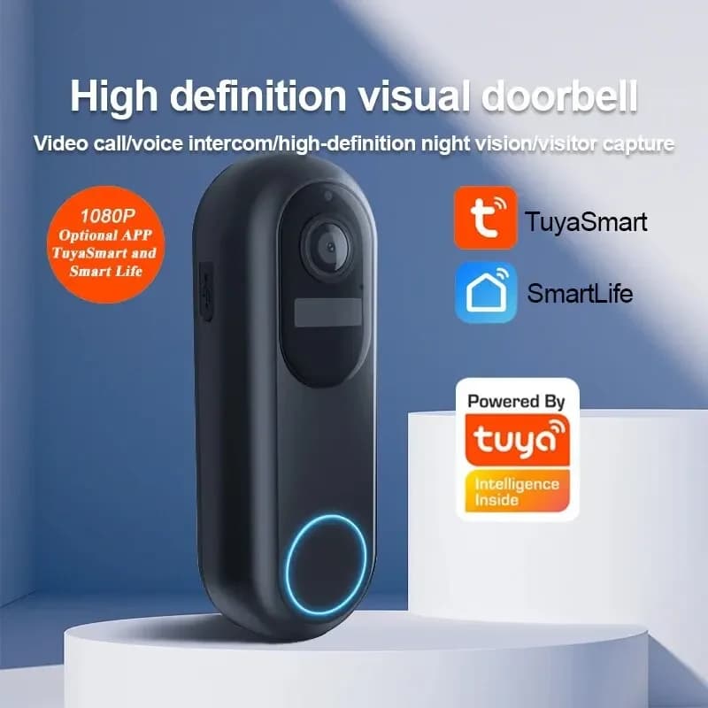 Tuya Smart Video Campanello Campanello per porte senza fili Visione notturna impermeabile Smart Home Video citofono Telecamera Protezione di sicurezza domestica