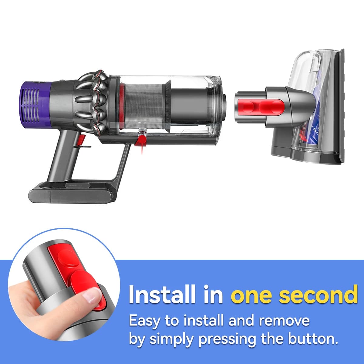 Electric Vacuum Cleaner Dust Mite Brush For V15 V11 V10 V8 V7 Vacuum Cleaner Parts Accessory Motorized Brush Head Spare Parts