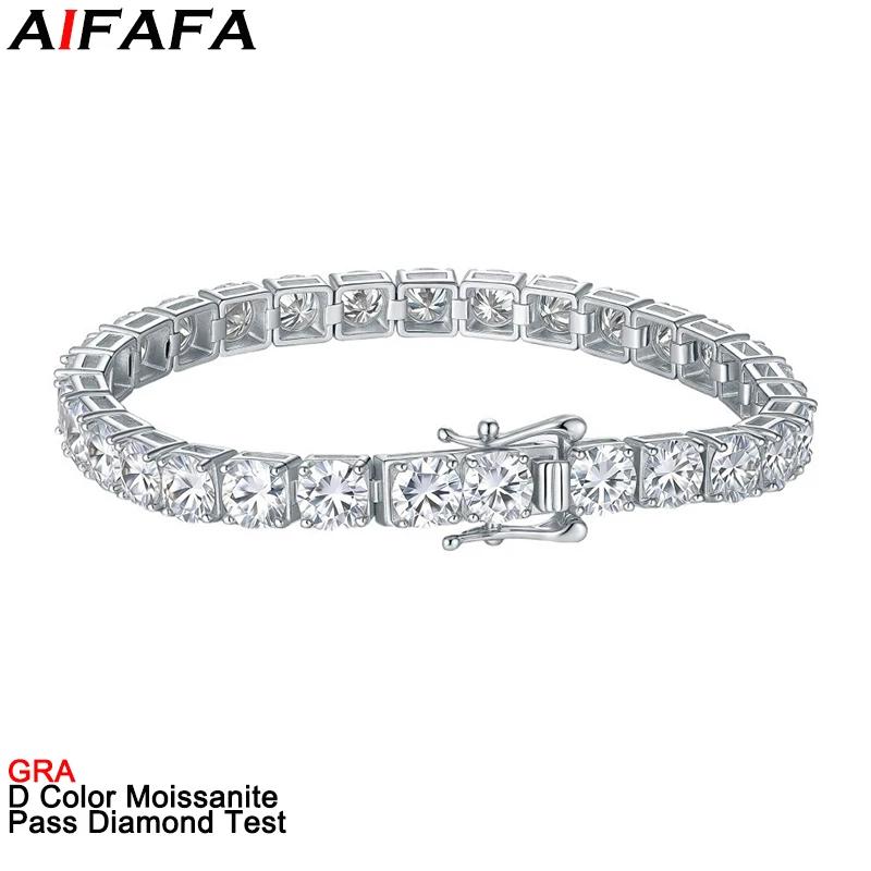2-3-4-5-6.5mm Pieno Moissanite Diamante Catene da tennis Bracciale Tutti Moissanite Hip Hop Piastra a catena a mano 18k Gioielleria raffinata GRA