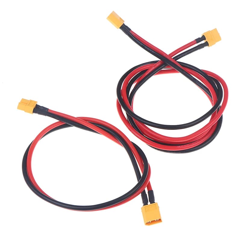 Conversion cable XT60 male-female 12AWG, 50/100 cm battery connector for Lipo batteries, RC drones, cars and boats
