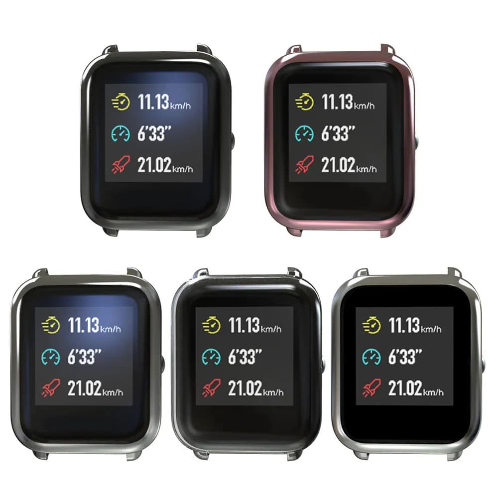 3 piece TPU smartwatch protective case, extra thick, scratch resistant, anti-collision, for black transparent silver color