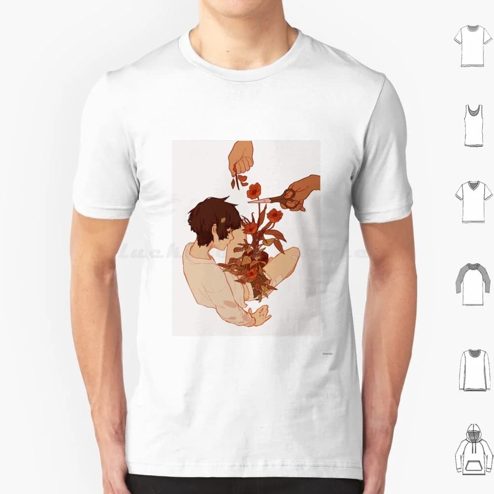 Overgrown T Shirt 6xl Cotone Cool Tee Fiori Floreali Estetici Piante Pianta Ragazzo Ragazzo Pianta Fiore Personaggio originale Oc Bende