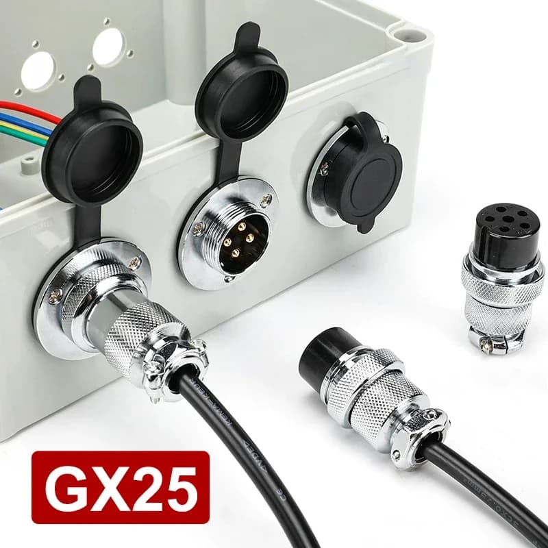 GX25 2 3 4 5 6 7 8 9 10 12 Pin Aviation Glod-plated Socket Plug AE Female Flange Seat Plug Threaded DF25M Soldering Connector