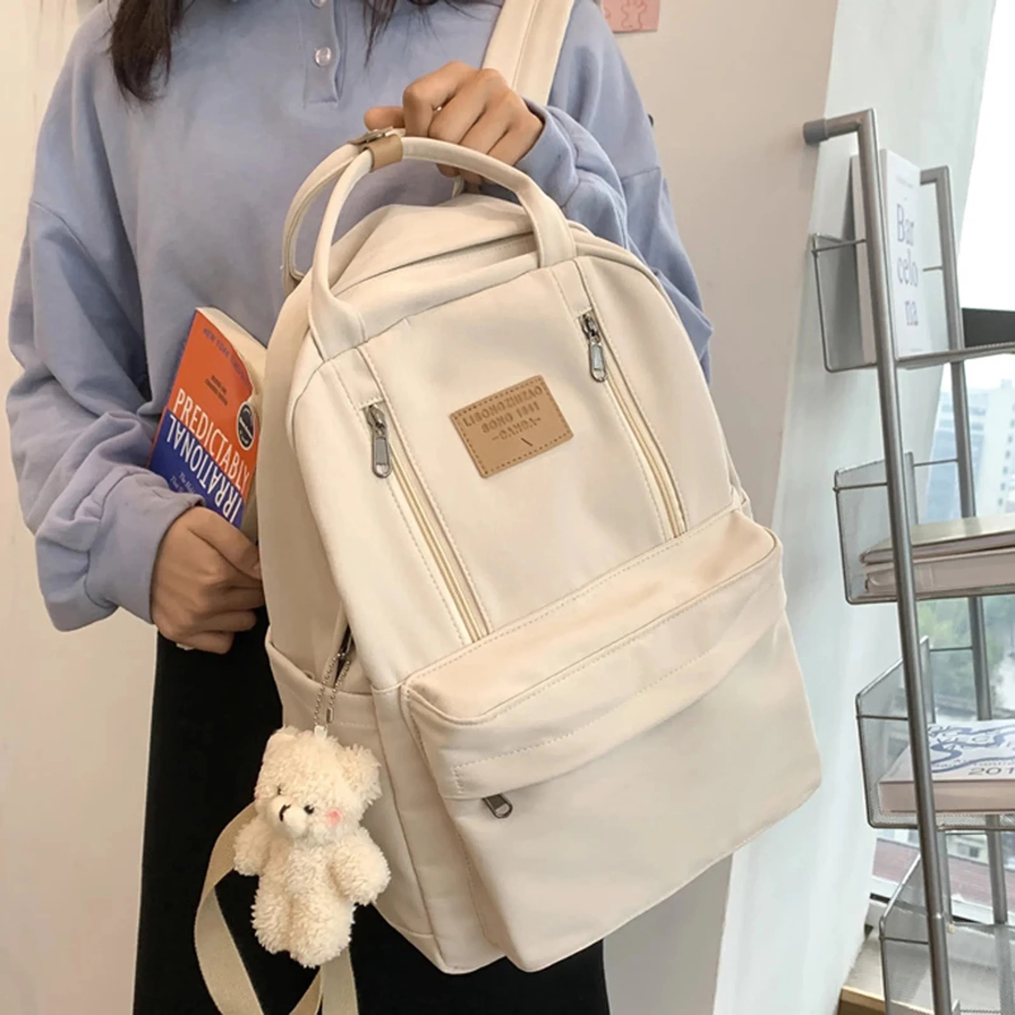 Zaino da donna in tinta unita Zaini impermeabili per giovani di alta qualità per ragazze adolescenti Borsa a tracolla da scuola femminile Bagpack