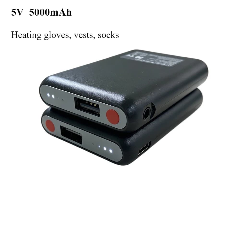 Guanti riscaldati da 5 V 5000 mAh Batteria ricaricabile per gilet riscaldanti, calzini riscaldanti, batterie riscaldanti invernali all'aperto, sci, ciclismo