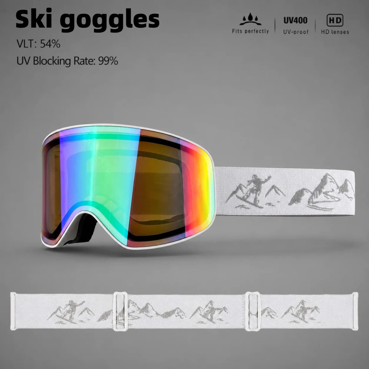 New Double-Layer Anti-Fog Ski Goggles for Men & Women, HD Lenses with UV Protection, Snowboard Protective Eyewear