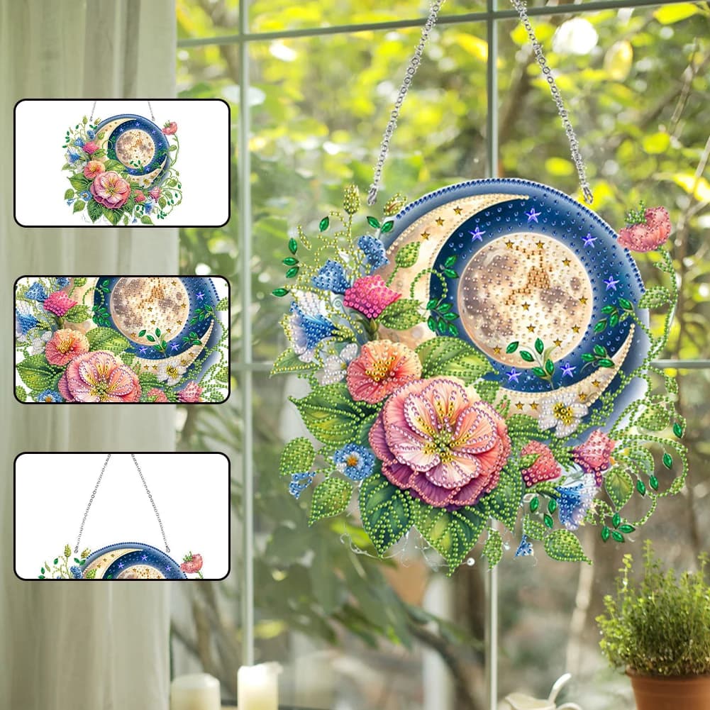 Kit per pittura diamante 2D in acrilico, forme speciali, fai da te, con ciondolo artistico a diamante, decorazione per la casa, ciondolo da appendere