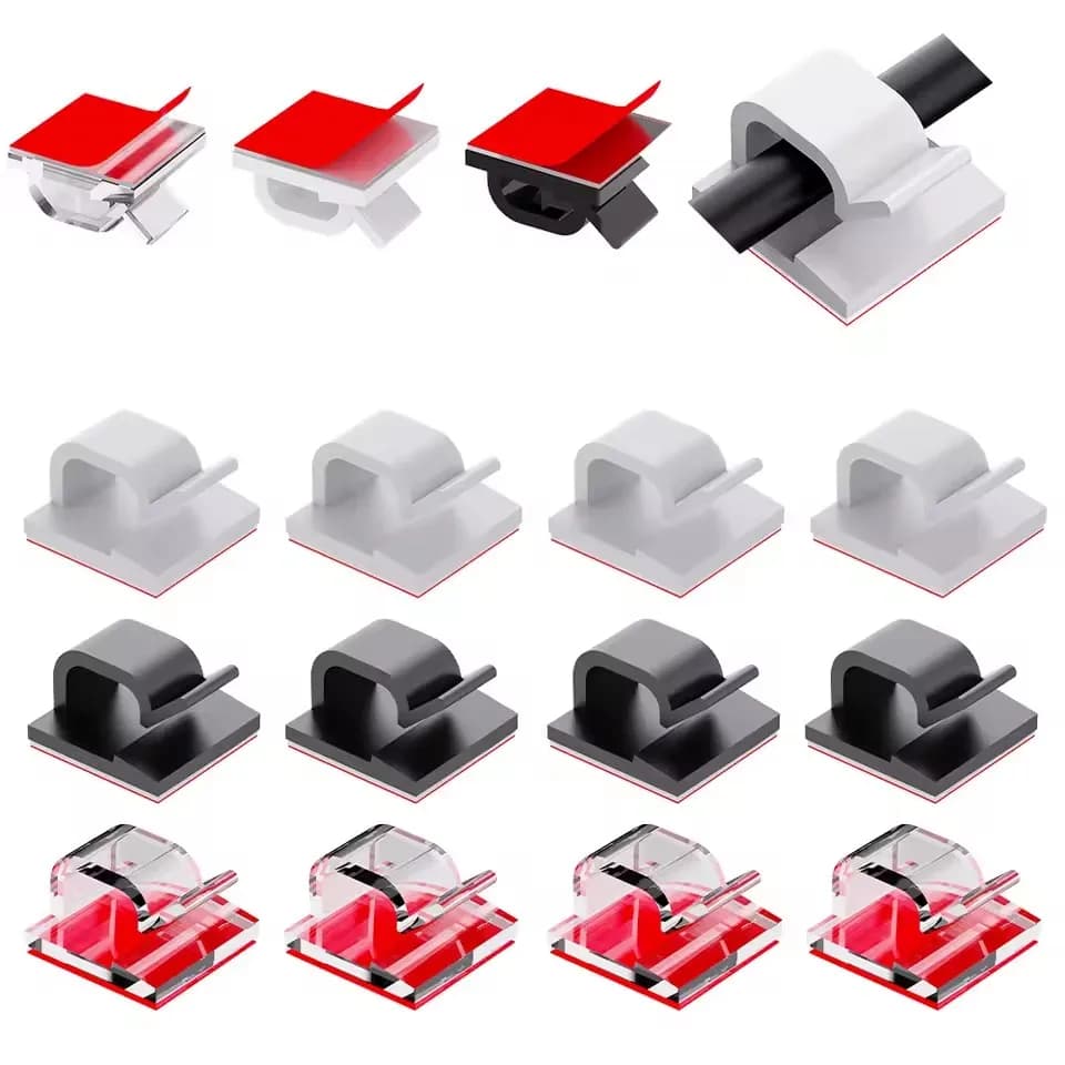 Clip per organizer per cavi Supporto per avvolgicavo Protezione per cavo Gestione cavi USB Ganci adesivi Morsetto da scrivania per mouse per auricolari per auto