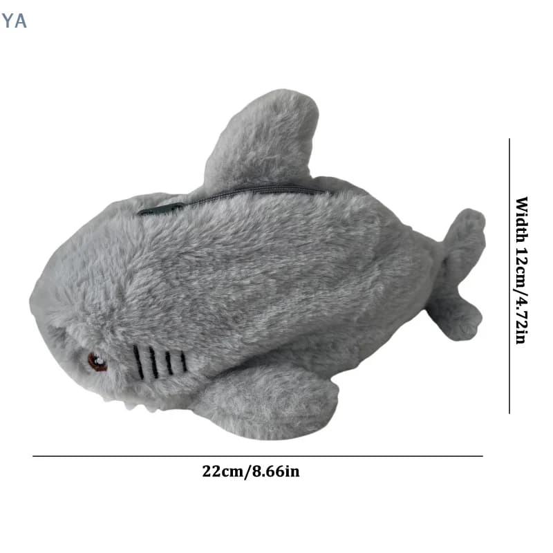 Astuccio portapenne a forma di squalo oceanico in peluche, borsa cosmetica portatile di grande capacità, custodia per cancelleria, scatola portaoggetti per la scuola