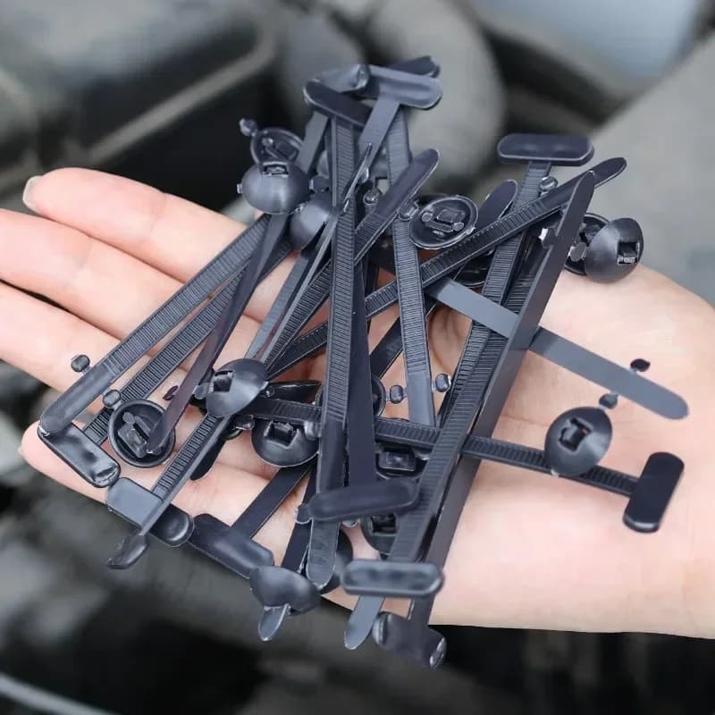 Fibbia per fascette universali in nylon da 20/50/100 pezzi, supporto per fascette autobloccanti per carichi pesanti con design a perno e bottoni