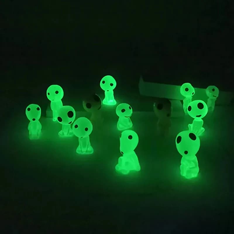 Miniature di Elfi Luminosi per Acquario, Figure Kodama che si Illuminano al Buio, Ornamenti per Giardino e Micro Paesaggi in Vaso