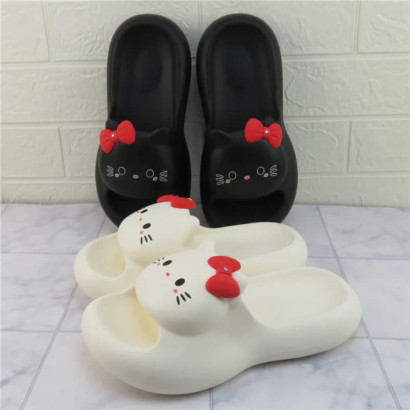 Ciabatte Kawaii da Donna Hello Kitty Sanrio 3D Cartoon Carine in EVA Morbide Antiscivolo con Punta Aperta per l'Estate, Comode per Casa e Spiaggia