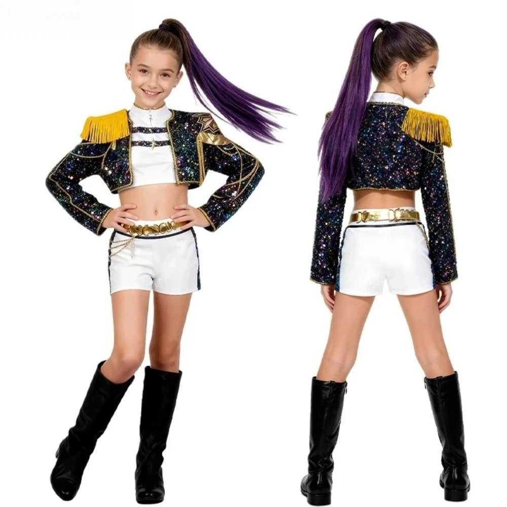 Nuovo Guerriero K Pop Travestimento Rumi Costume Zoey Cosplay Mira Vestiti Nero 3D Stampa Gruppo Donne Costumi di Halloween Abiti