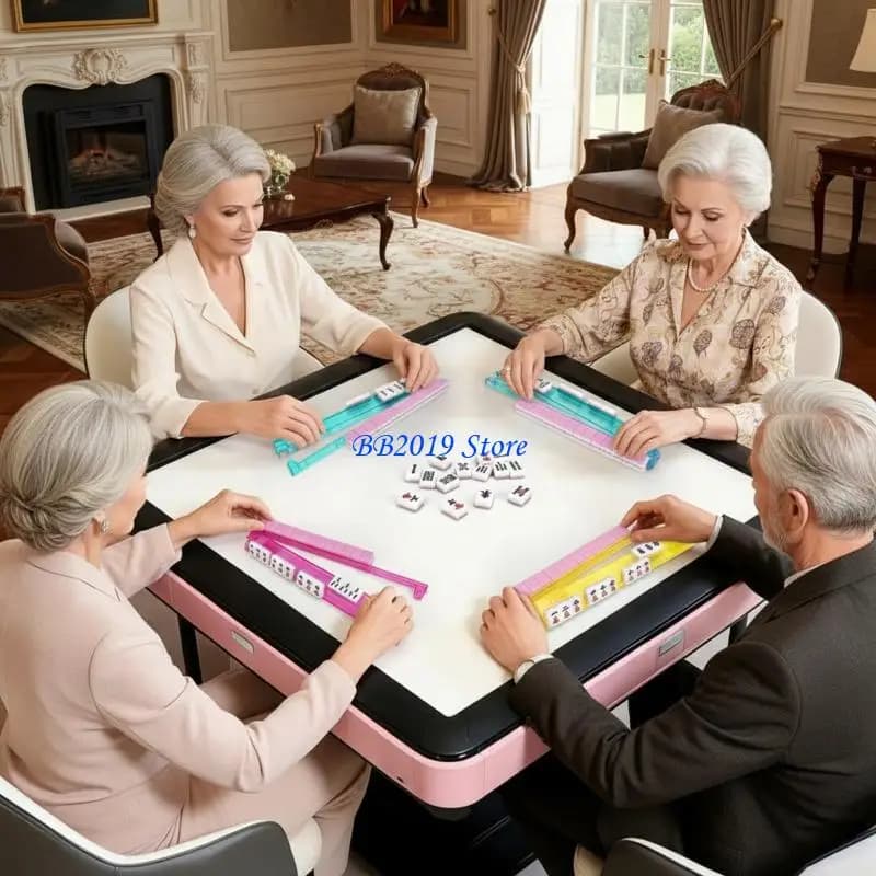 Q0KB 4X Clear Acrylic Mahjong Tile Organizers With Smoothly Edges And AntiSlip Base Mahjong Racks and Puser for Game Learners