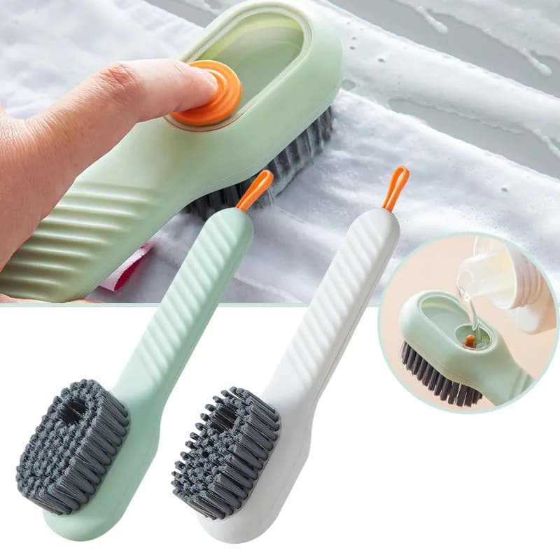 Spazzola per scarpe con aggiunta di sapone liquido automatico multifunzione Spazzola per vestiti a setole morbide Spazzola per vestiti Spazzola per dispenser di sapone
