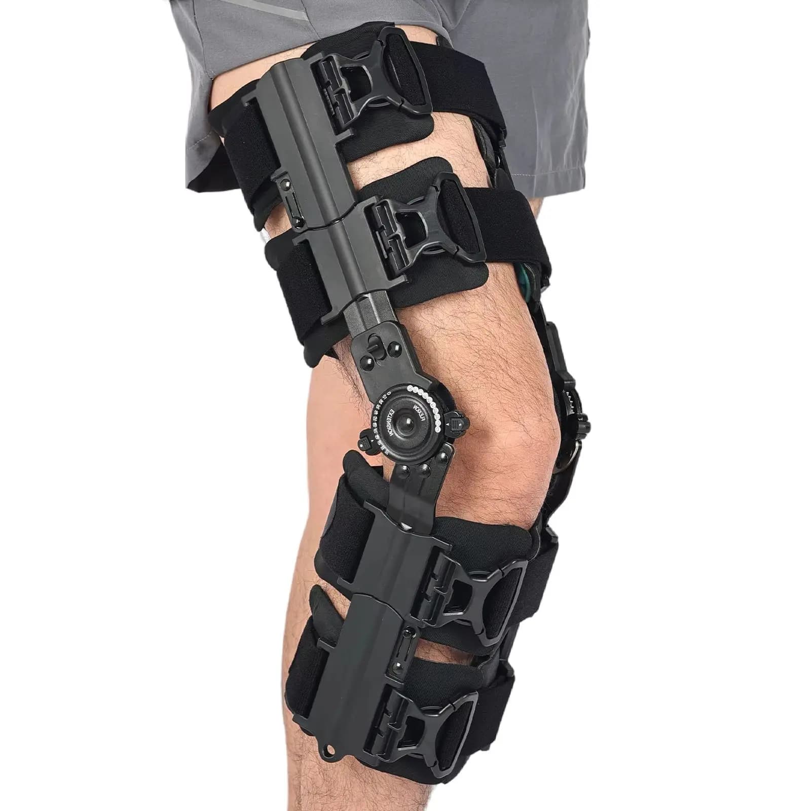 Ginocchiera regolabile con cerniera ROM per dolore e supporto per artrite, immobilizzatore per ginocchio post-operatorio per ACL, MCL, PCL Injure, donne e uomini