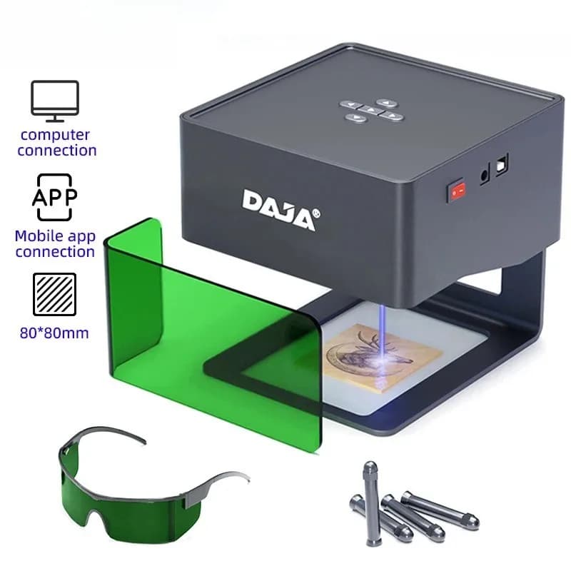 Mini Incisore Laser Portatile Bluetooth Fai-da-te per Targhette per Cani, Carta e Pelle