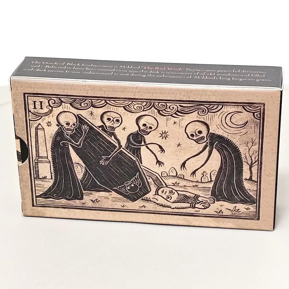 Mildred Payne's Oracle of Black Enchantment 10,3 * 6 cm 52 pezzi di carte stile Woodblock con linea nera