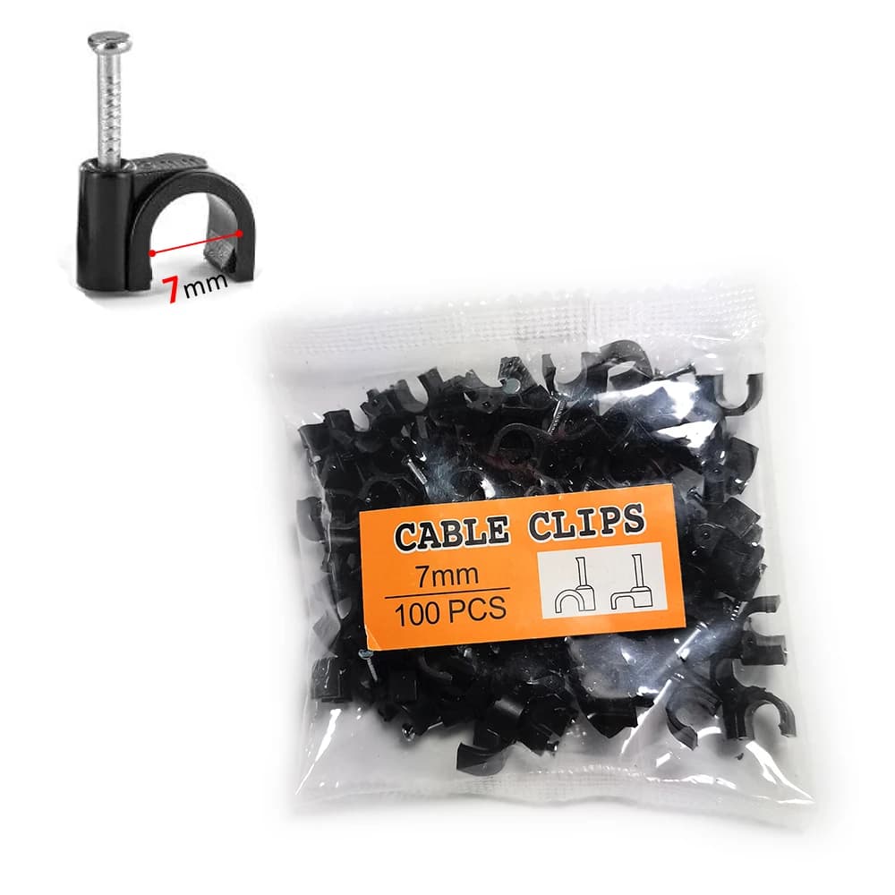 100PCS Clip per cavi rotondi in bianco o nero 7mm 9mm Gestione dei cavi Cavo elettrico Fascetta per cavi Cerchio Clip per cavi