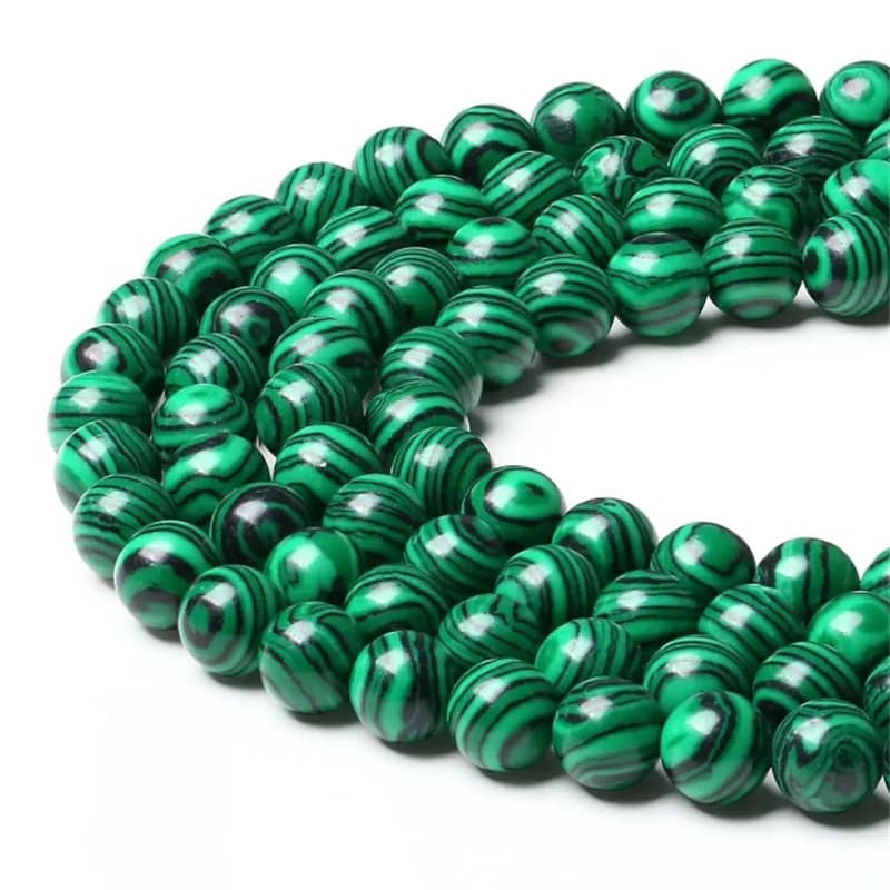 1 filo di perline di pietra malachite verde naturale 4/6/8/10/12mm perline distanziatrici allentate per la creazione di gioielli accessori per collane e braccialetti
