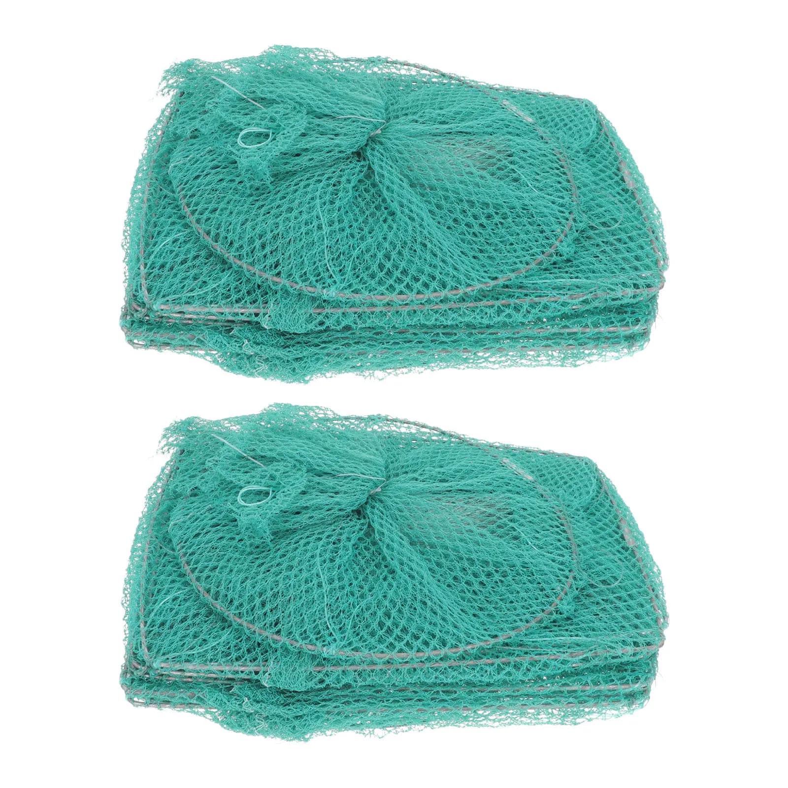 2 Pezzi Rete da Pesca Premium in Nylon e Ferro, Cesto Pieghevole Portatile per la Cattura di Granchi, Gamberi, Aragoste, Gamberetti, Rettili e Pesci