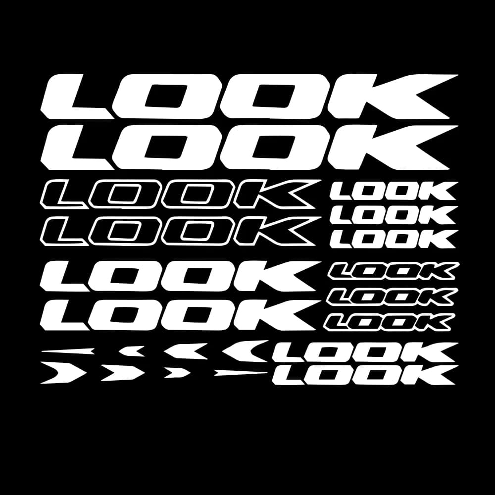Set di Adesivi in Vinile Impermeabili con Grafica di Lettere 'LOOK' per Auto, Moto, Bici, Casco, Laptop, Decorazione