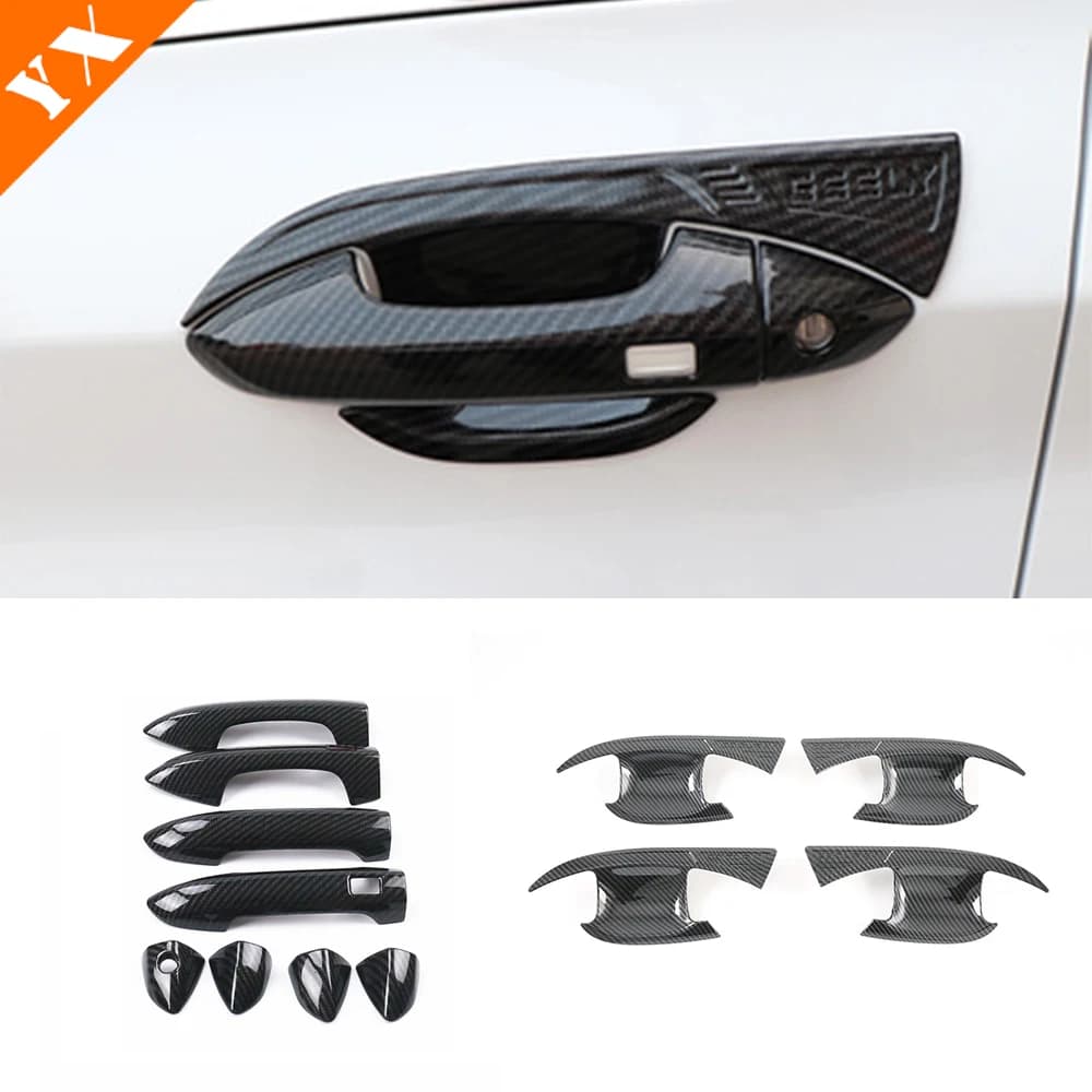 Guarnizione in carbonio cromato per accessori Geely Coolray 2019-2022 protezione per pomello della portiera dell'auto maniglia della porta coperchio del telaio della ciotola