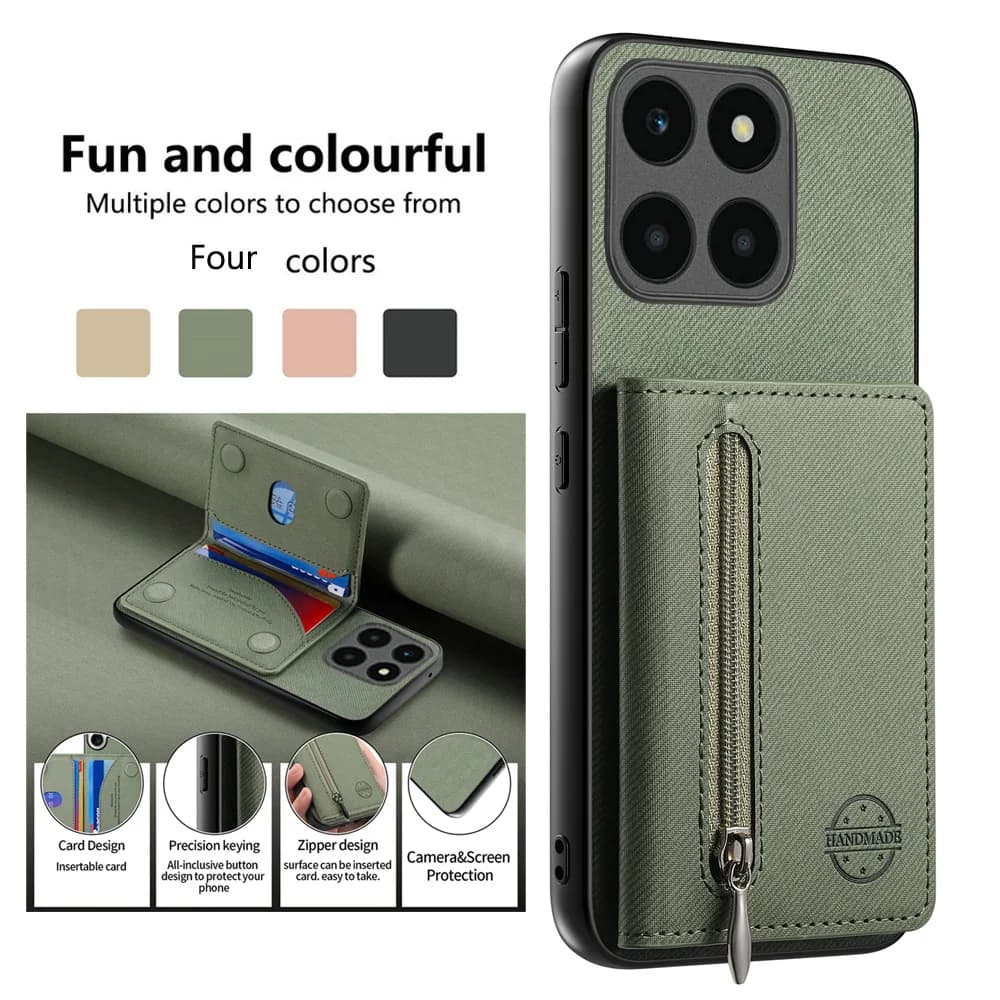 Custodia di Lusso in Pelle con Cerniera RFID e Porta Carte per Motorola Moto Edge 60 Fusion, 60 Pro, 70 5G, Edge60 Stylus