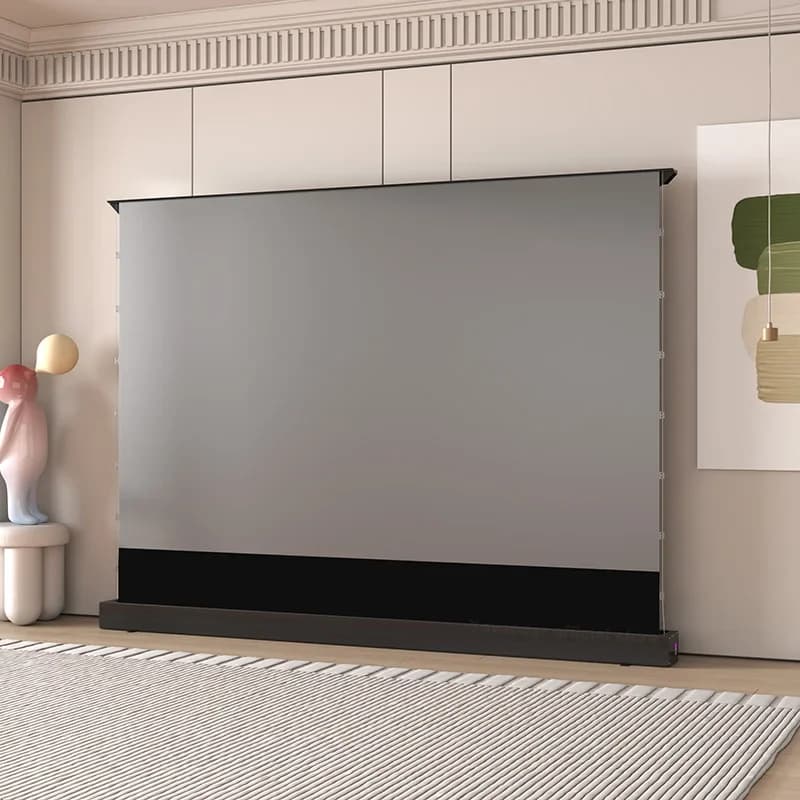 Motorized Floor Rising Projection Screen 120 Inch ALR Ambient Light Rejecting Electric with Tab Tension for UST Projectors 3D 8K
