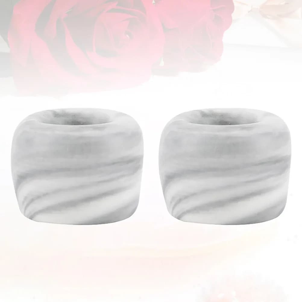 Set di 2 Portaspazzolini in Ceramica Effetto Marmo, Organizzatore Contemporaneo per Bagno, Elegante Supporto Grigio per Spazzolini
