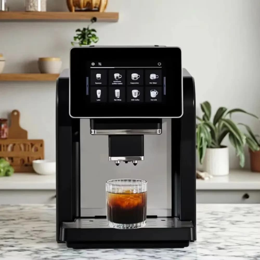 Macchina per Caffè Espresso Automatica di Alta Prestazione con Schermo Touch da 7 Pollici, 19 Bar, per Uso Domestico e Alberghiero