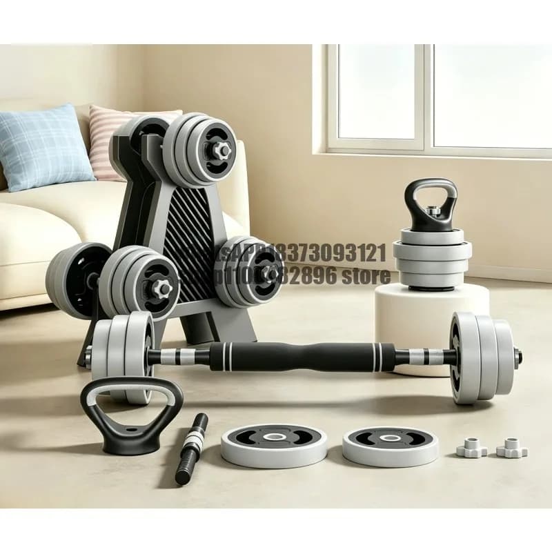 Dumbbell Fitness Men's Home Adjustable Weight Strength Training Barbell Kettlebell Combination Set Equipment