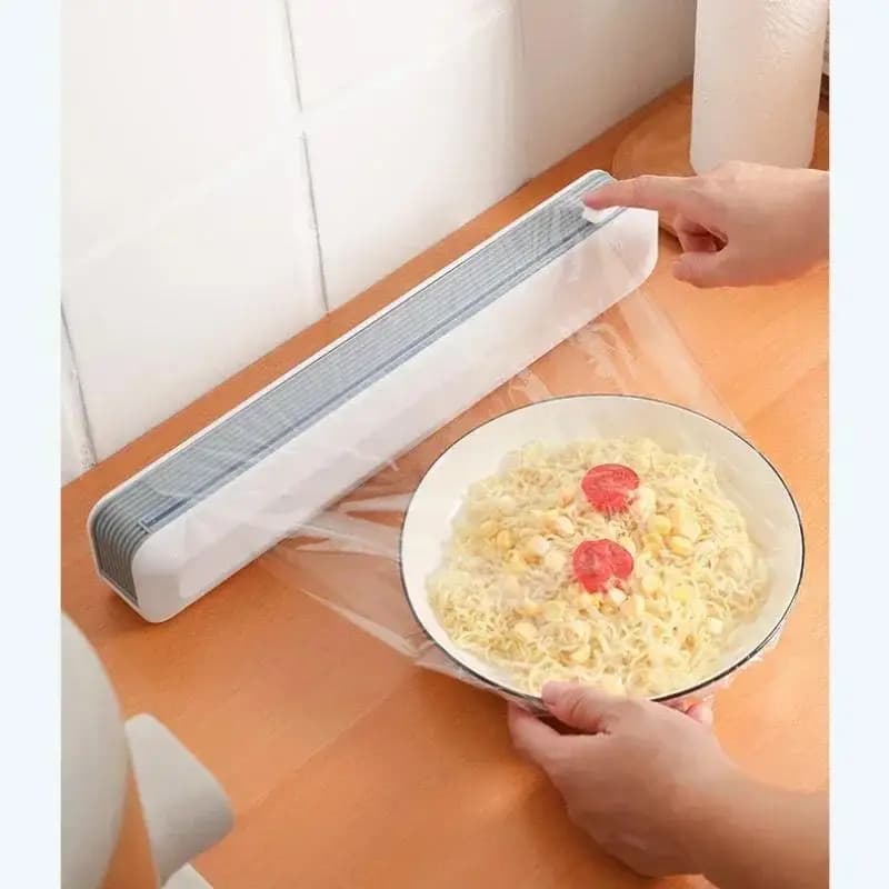 Dispenser portatili per involucro di plastica per uso domestico Scatola di immagazzinaggio per taglierina per pellicola magnetica Accessori per taglierina per pellicola elastica in foglio di alluminio