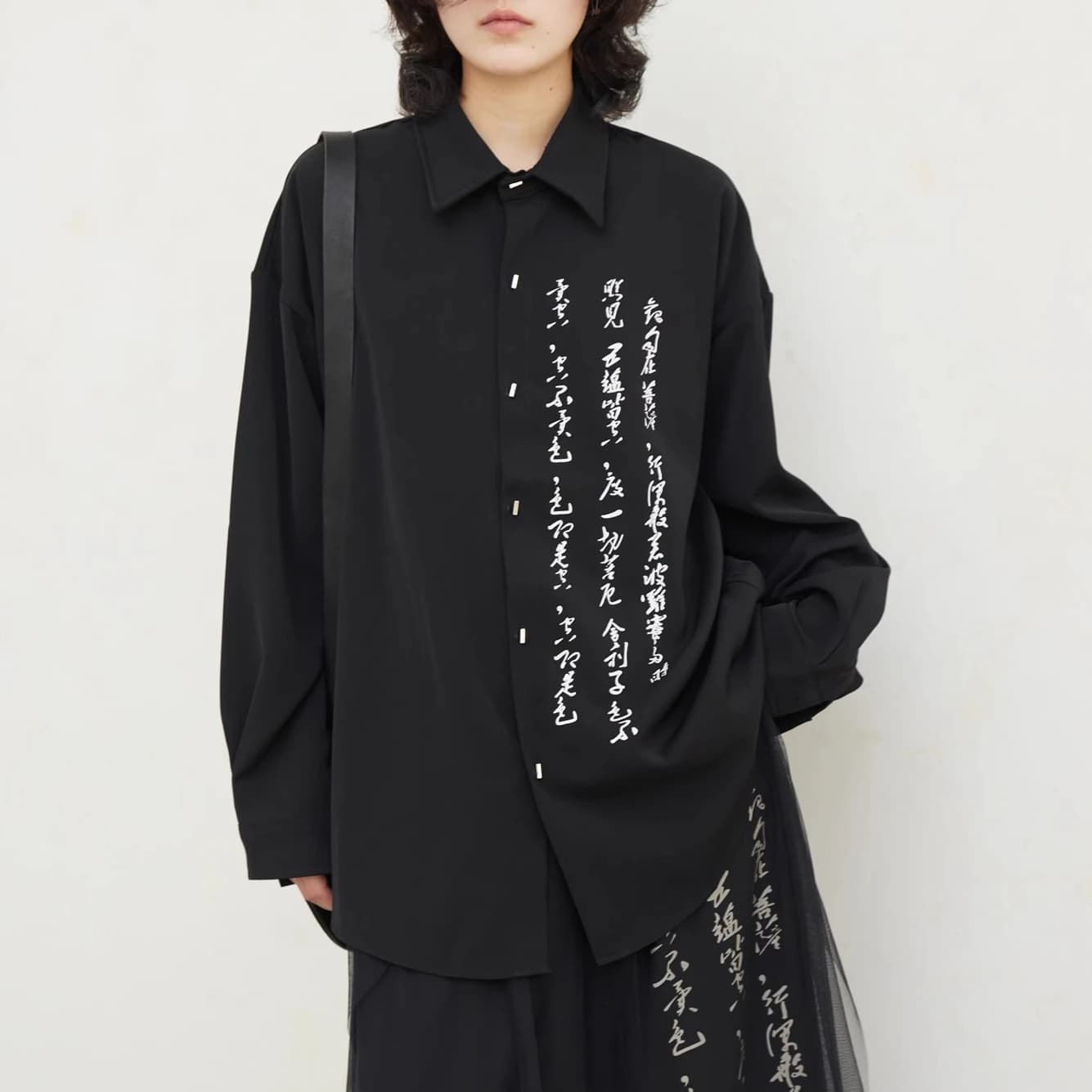 Nuova Collezione Primavera-Autunno 2026: Camicia a Maniche Lunghe con Stampa Calligrafica Cinese del "Sutra del Cuore", Stile Zen, per Uomo e Donna, Abbigliamento Casual
