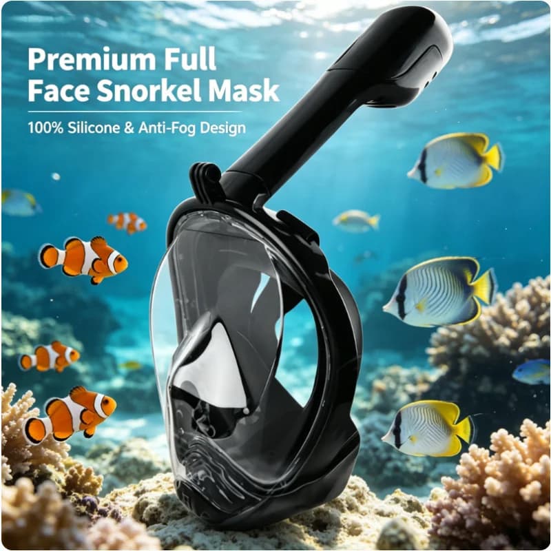 Maschera Subacquea Integrale Antiappannamento per Immersioni e Snorkeling, Attrezzatura Respiratoria Impermeabile e Sicura per Adulti