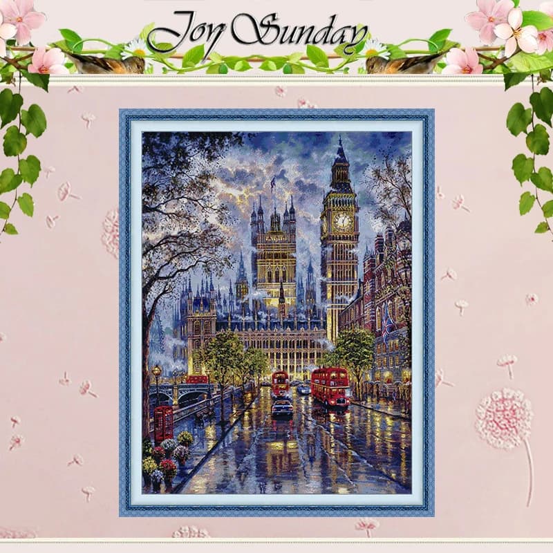 London Scenery Patterns Counted Cross Stitch Set DIY 11CT 14CT 16CT HD Stamped DMC Cross-stitch Kit Embroidery Needlework Crafts