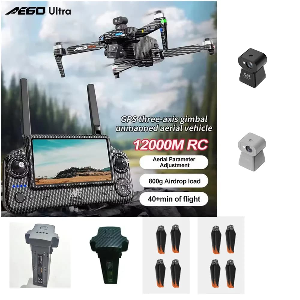 AE60 MAX Drone Battery Accessories 11.4V 9800mAh / Propeller Blade / AE60 Drone Spare Parts AE60 Drone Battery AE60 Drone Part